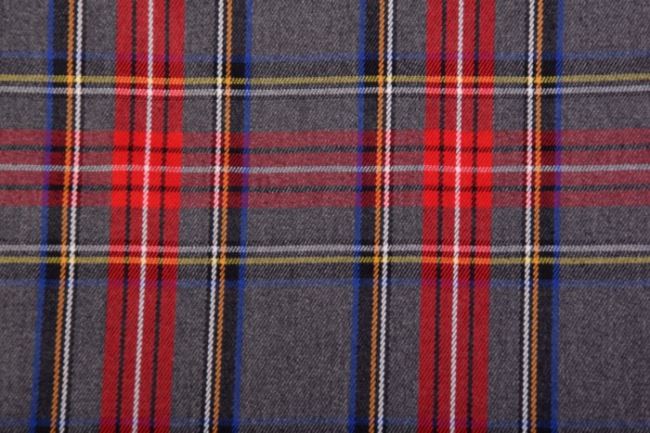 Costume gray fabric with check pattern 05193/068