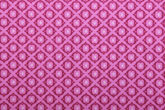 Poplin in pink color with a decorative print of ornaments 19422/013
