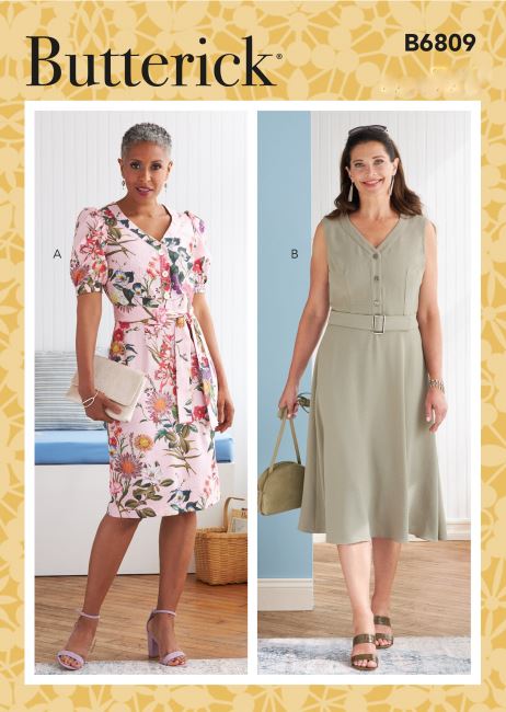 Butterick cut for dresses in sizes 32-40 B6809-A5