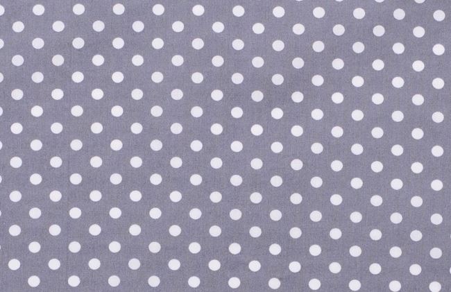 Cotton fabric in gray color with polka dots 05570/061