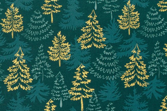 Christmas green cotton fabric with tree print 22728/028