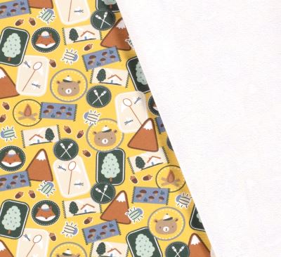 French Terry tracksuit in yellow color with children's print 19601/034 (3)
