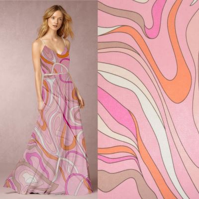 Armani satin with abstract digital print Z024 Armani satin with abstract digital print Z024
