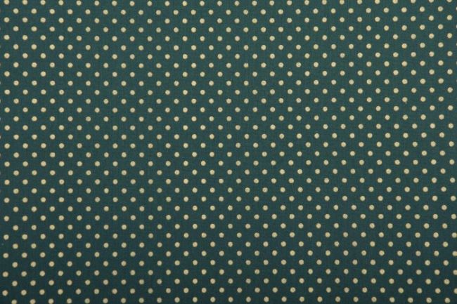 Christmas fabric made of cotton in dark green with gold dots 12701/025