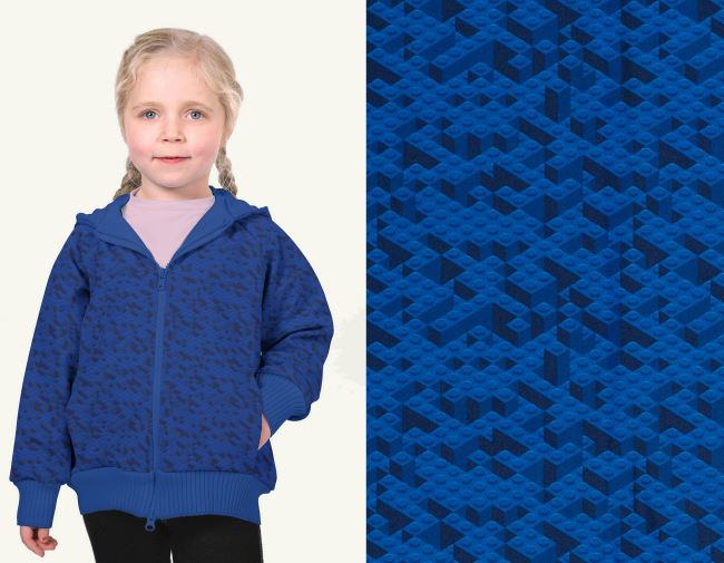 Softshell in blue color with digital print of lego blocks 20433/005