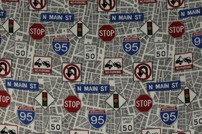 Tapestry decorative fabric with the motif of traffic signs 1005/051
