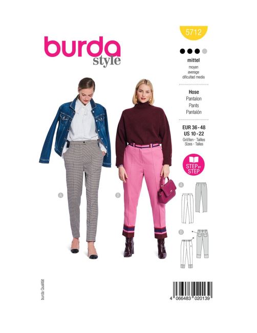 Cut for women's trousers in sizes 36-48 5712