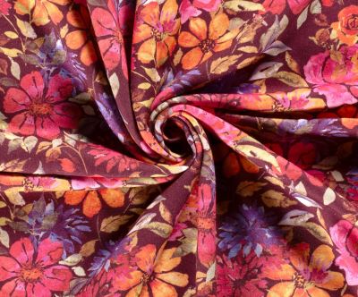 Combed tracksuit in burgundy color with digital flower print 20526/018 (4)