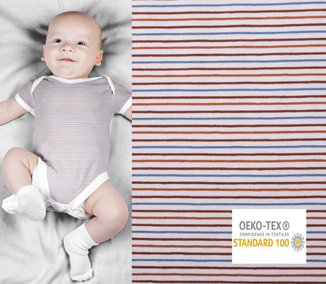 Cotton knitwear from the BABY collection with colored stripes 19454/051