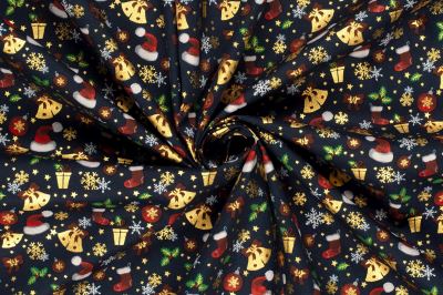 Christmas fabric made of cotton in blue color with thematic print 22705/008 (3)