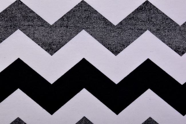 Decorative fabric with silver zigzag pattern 1291/070