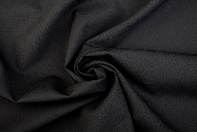 Costume fabric with admixture of wool in black color MI88132/099