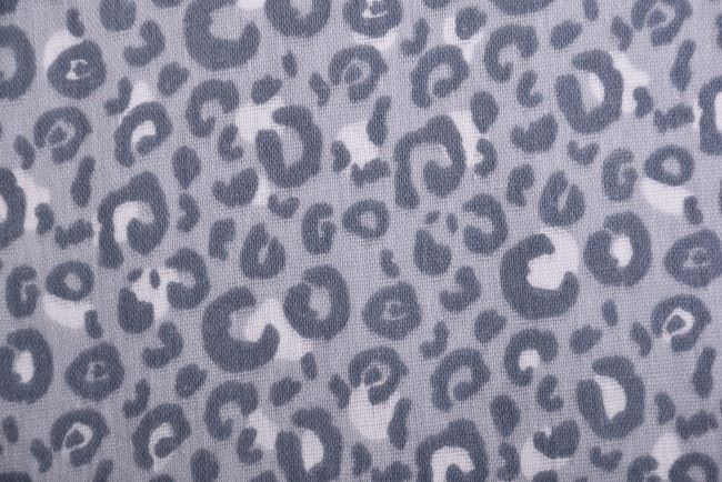 Double gauze in gray with animal print 182304