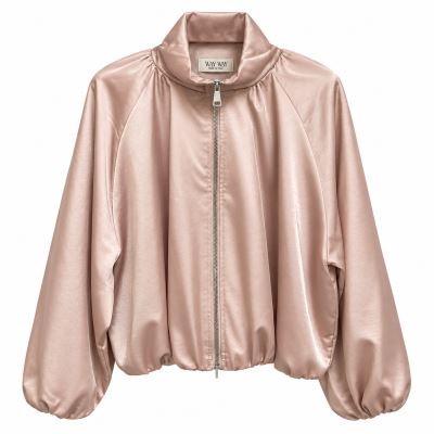Short satin jacket in beige color ITA-BU08 (3)