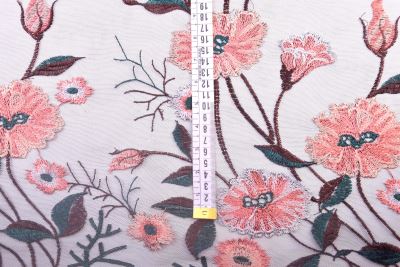 Tulle in black with embroidered flower pattern MOR178 (3)