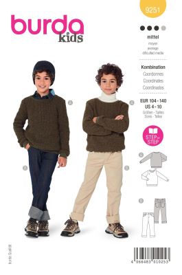 Cut for trousers and sweater in size 104-140 9251