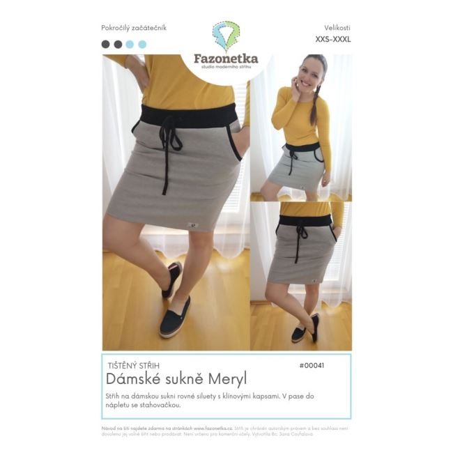 Printed cut Fazonetka for women's skirt Meryl size XXS-XXXL FA042