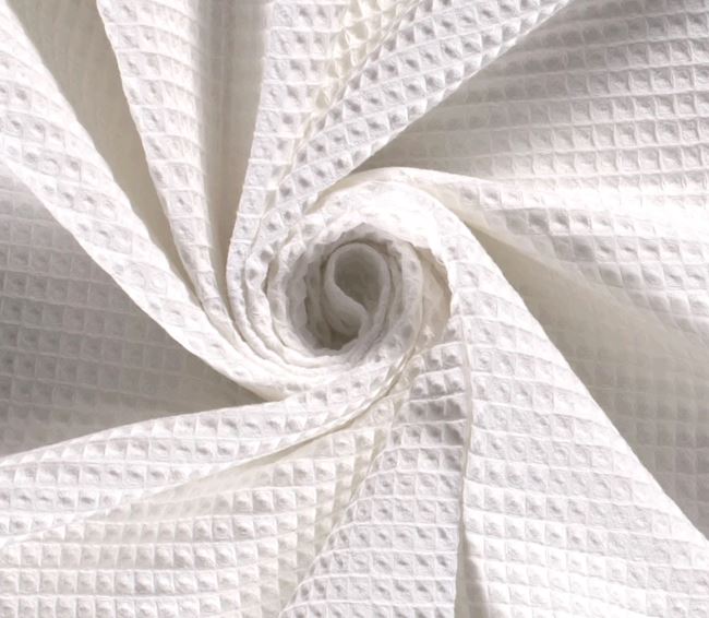 Waffle fabric in white color 02903/050