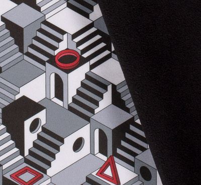 Softshell in gray color with digital print of geometric shapes 20430/063 (4)