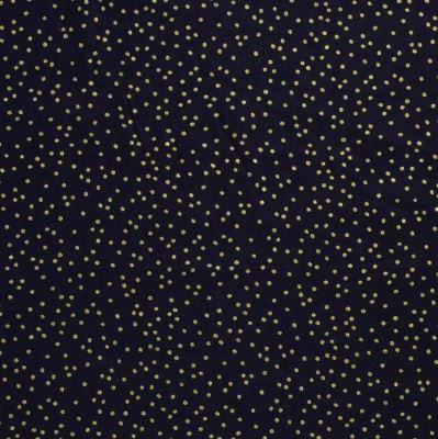 Christmas cotton fabric in dark blue with polka dot print 20702/008 Christmas cotton fabric in dark blue with polka dot print 20702/008