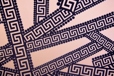 Barbie costume fabric in beige color with digital geometric print NLSM81.1 (2)