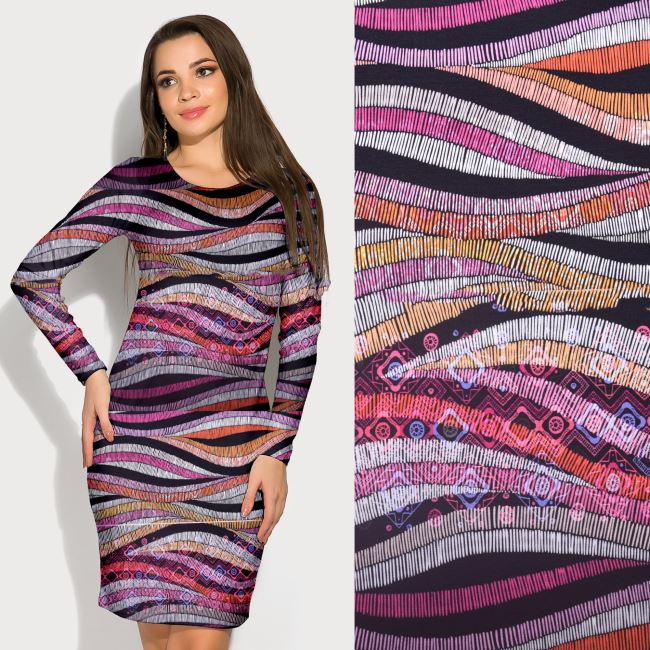 Viscose knit with geometric print MI57120/17437