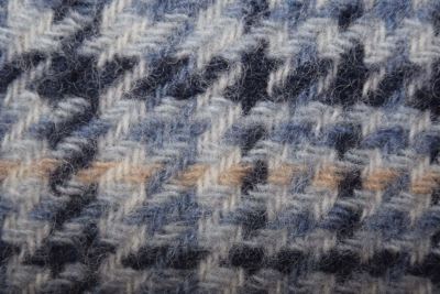 Coat fabric in blue with a checkered pattern TI2034 (2)