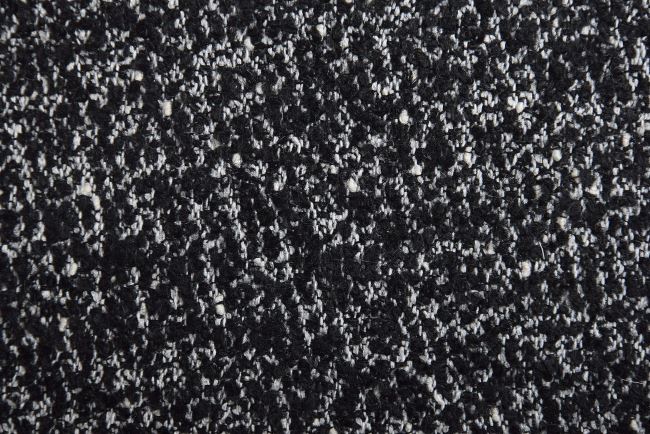 Wool coat fabric in black and white color NS242