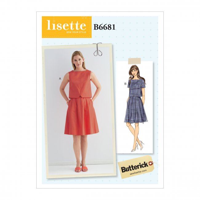 Butterick cut for a non-traditional women's dress in size 44-52 B6681-E5