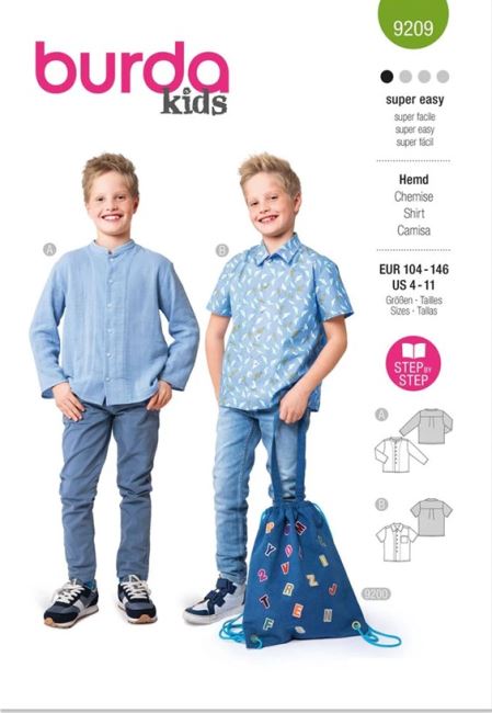 Cut for boys' shirts in sizes 104-146 9209
