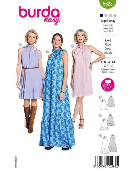 Women's dress pattern in sizes 34-44 5628