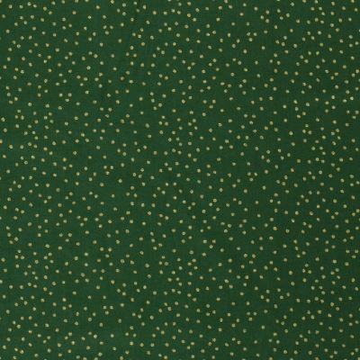 Christmas cotton fabric in green with gold polka dot print 20702/025 Christmas cotton fabric in green with gold polka dot print 20702/025