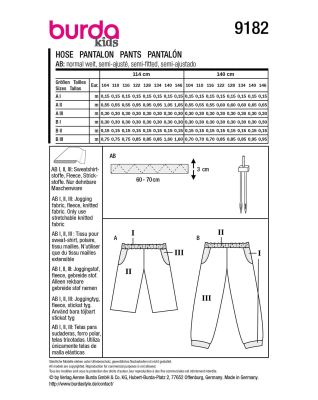 Cut for children's trousers in sizes 104-146 9182 (1)