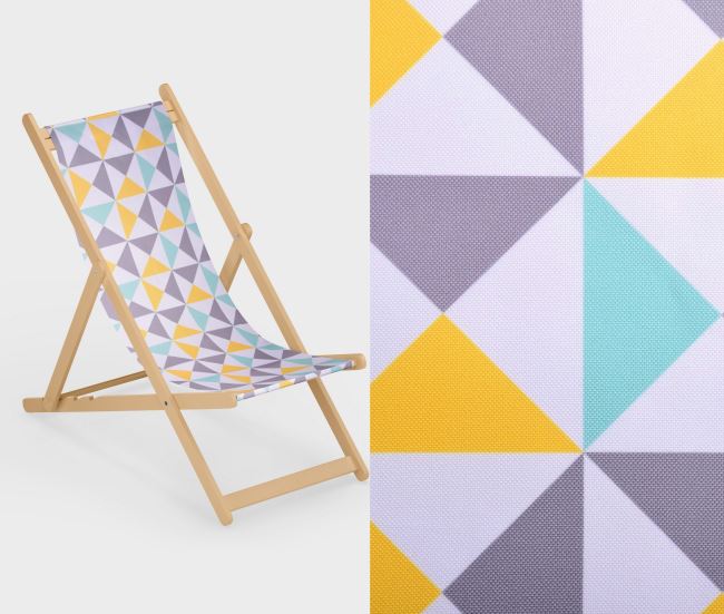Lounger 150 cm wide with a print of geometric shapes LH07