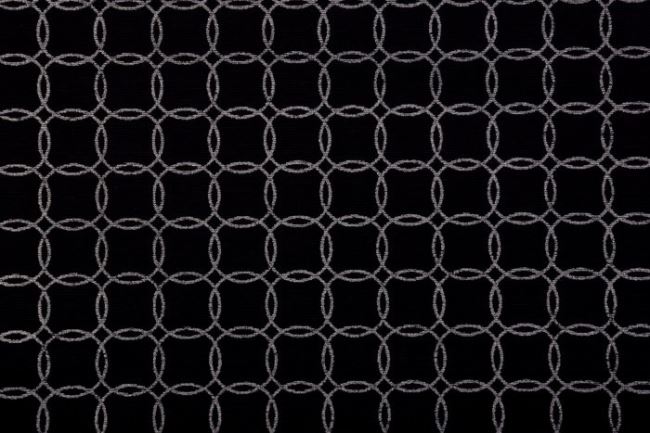 Black decorative fabric with wheels 1290/070