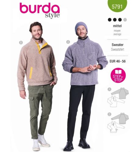 Cut for a men's sweatshirt in size 46-56 5791