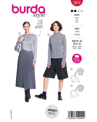 Cut for a T-shirt with sleeves in sizes 34-44 5610