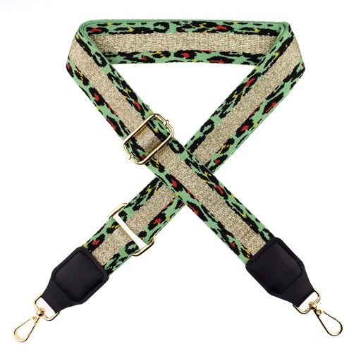 Animal pattern bag strap with gold stripe 710R-3702