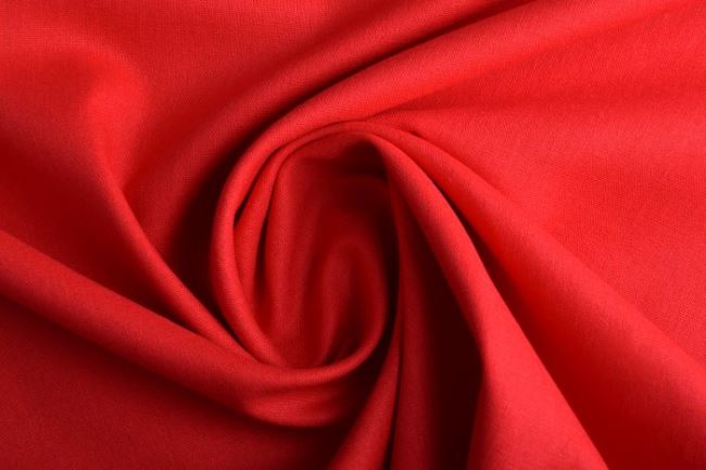 Viscose fabric with admixture of linen in red color 13559/015