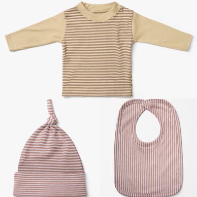 Cotton knitwear from the BABY collection with beige stripes 18489/011 (1)