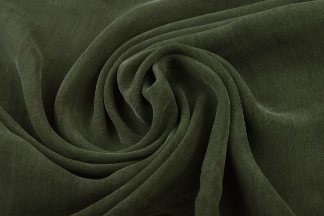 Cupro in dark green color with velvet finish QT074
