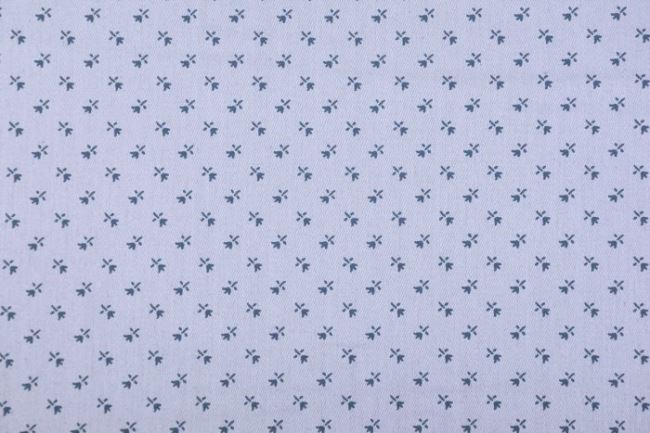 Cotton glossy canvas in gray color with flowers TM2001-051