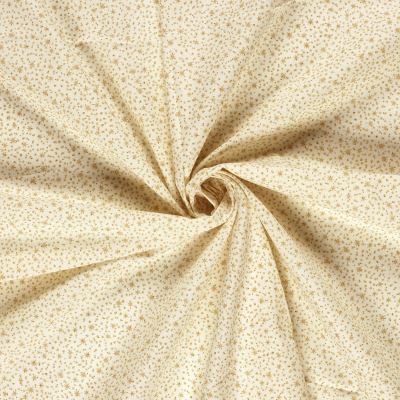 Christmas fabric made of cotton in cream color with a print of small gold stars 60550/051 (4)
