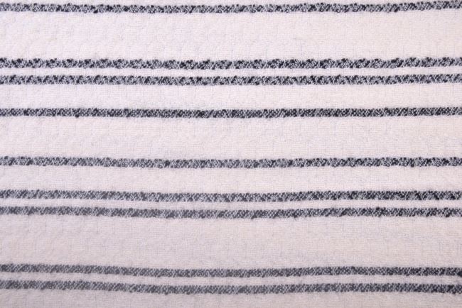Wool coat fabric in cream color with stripe NS2019