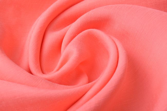 Linen with cupra admixture in salmon color Q213