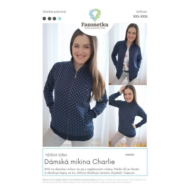 Printed cut Fazonetka for women's sweatshirt Charlie size XXS-XXXL FA049
