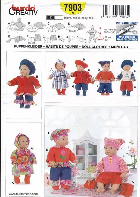 Doll clothes cut 7903