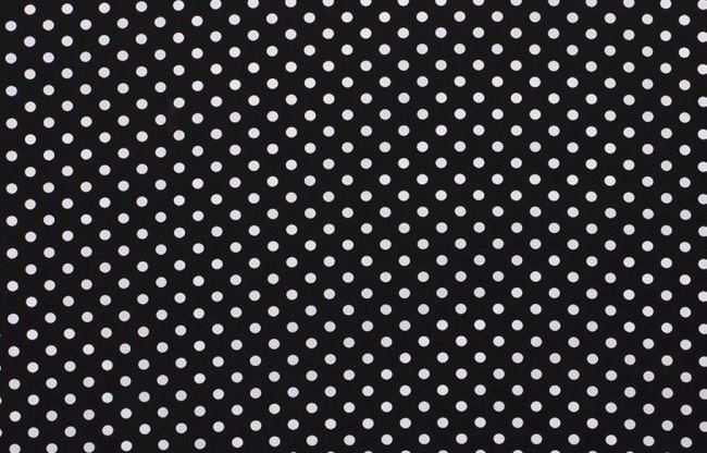 Cotton fabric in black with polka dots 05570/069
