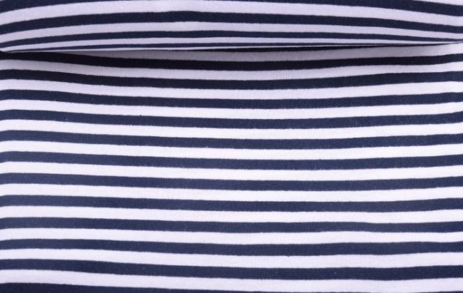 Knitted fabric striped black and white 30658