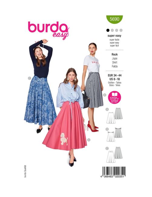 Skirt cut in size 34-44 5690